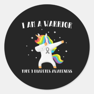I Am A Warrior Type 1 Diabetes Awareness  Classic Round Sticker