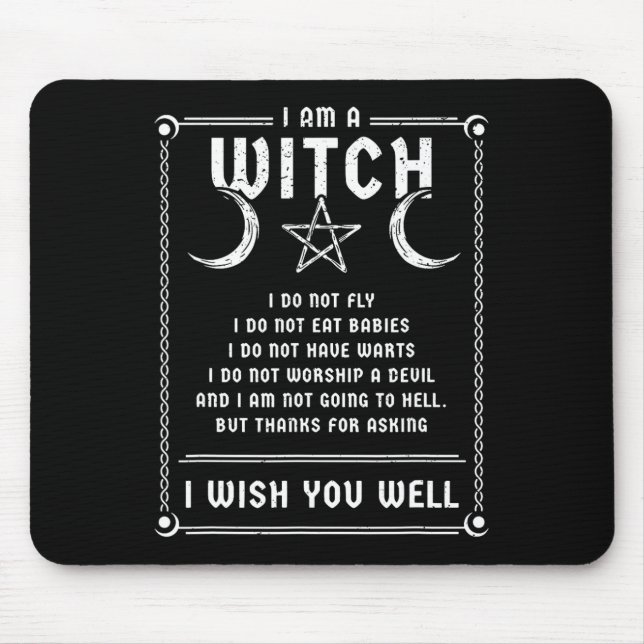 I Am A Witch Wicca Halloween Pagan Costume   Mouse Mat (Front)
