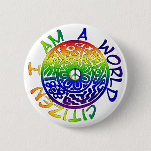 I Am A World Citizen 6 Cm Round Badge