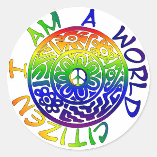 I Am A World Citizen Classic Round Sticker
