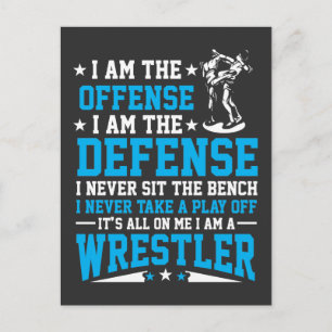I am a Wrestler Offence Defence Wrestling Fighter Postcard