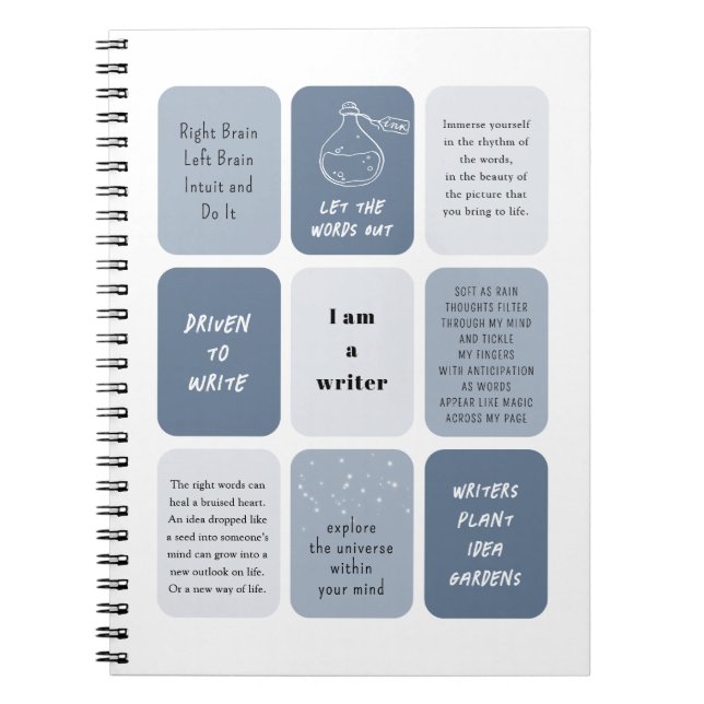 I Am a Writer Motivational Quotes Notebook (Front)