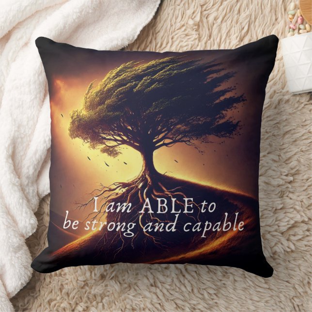 I am ABLE - Strength & Peace Affirmation Pillow (Blanket)