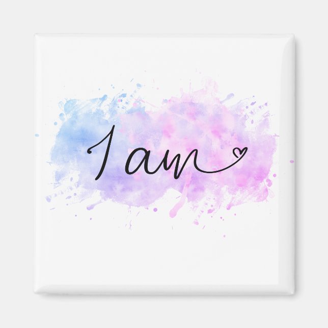 *~*  I AM Affirmation Intention Abstract Blob Magnet (Front)