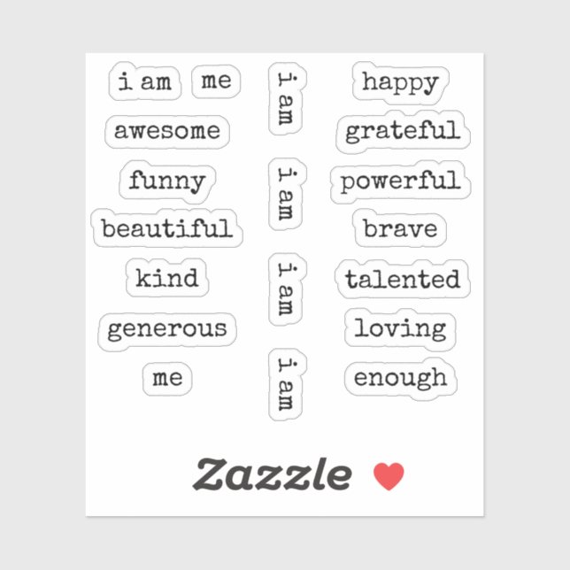 I am Affirmation Motivational (Sheet)