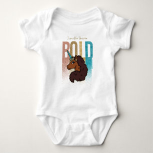 I am Afro Unicorn   Bold Glitter Design Baby Bodysuit