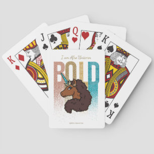 I am Afro Unicorn   Bold Glitter Design Playing Cards