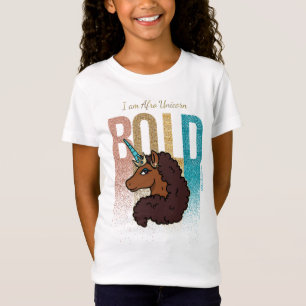 I am Afro Unicorn Bold Glitter Design T-Shirt