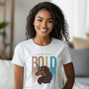 I am Afro Unicorn Bold Glitter Design T-Shirt