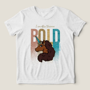 I am Afro Unicorn   Bold Glitter Design Tri-Blend Shirt