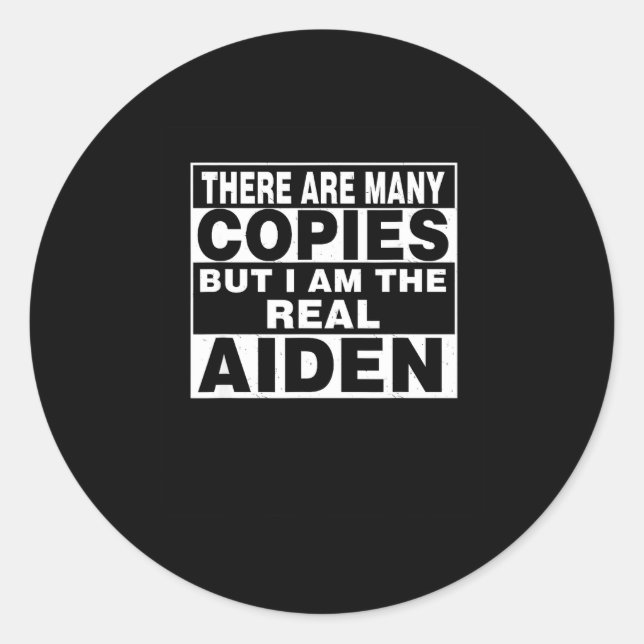 I Am Aiden Fun Shirt Funny D  Classic Round Sticker (Front)