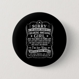 I Am Already Taken By Freaking Awesome Girl Born I 6 Cm Round Badge