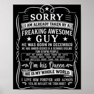I Am Already Taken By Freaking Awesome Guy Born In Poster