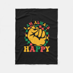 i_am_always_happy_01 fleece blanket