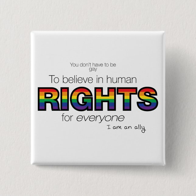 I am an ally 15 cm square badge (Front)