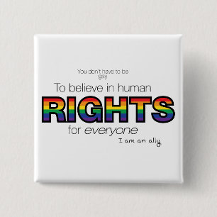 I am an ally 15 cm square badge