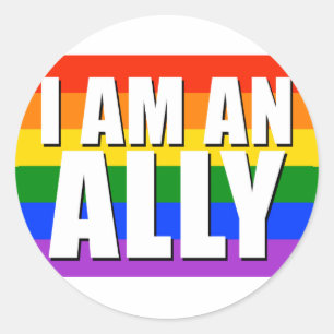 I Am An Ally Round Sticker