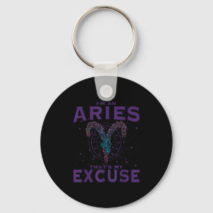 I Am An Aries Zodiac Sign Graphic Art Ram Horoscop Key Ring