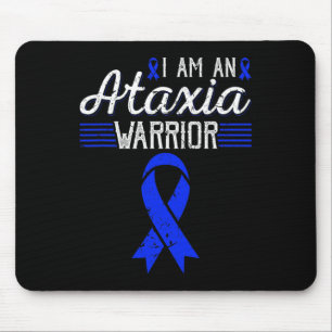 I Am An Ataxia Warrior Blue Ribbon Awareness Mouse Mat
