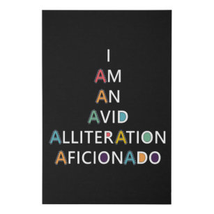 I Am An Avid Alliteration Aficionado Colourful Faux Canvas Print