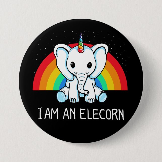 I am an Elecorn 7.5 Cm Round Badge (Front)