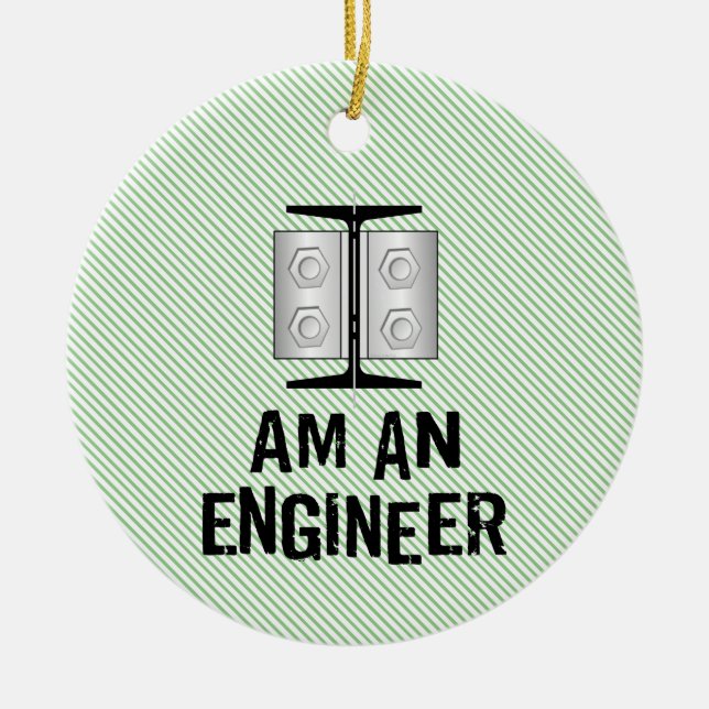 I Am An Engineer  Ceramic Tree Decoration (Front)