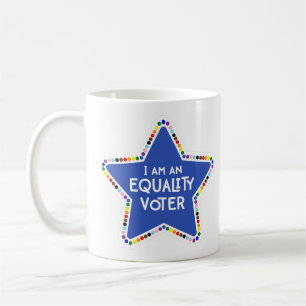 I am an Equality Voter! LGBTQ+ Rainbow Star Coffee Mug