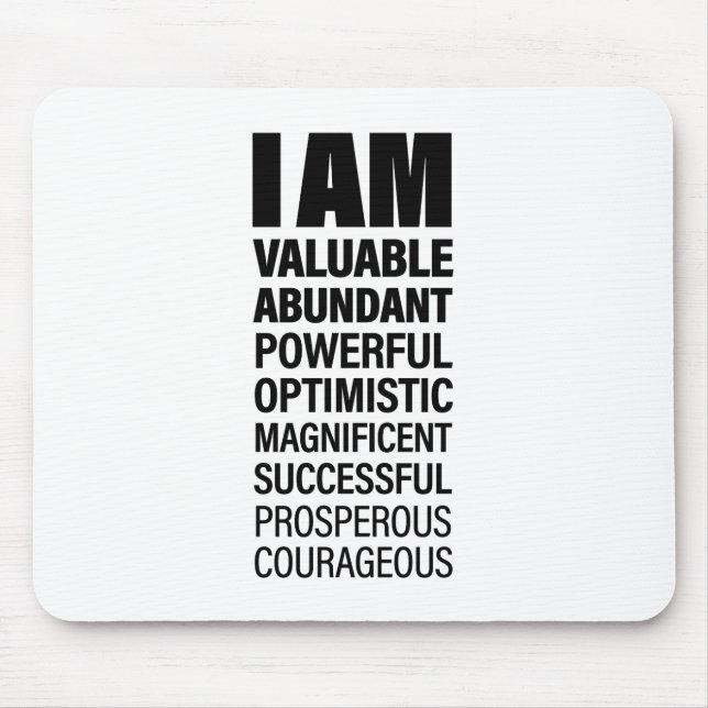 I am Art Cool Text Graphic Opportunity Quote Art Mouse Mat (Front)