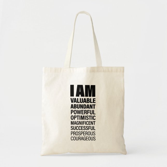 I am Art Cool Text Graphic Opportunity Quote Art Tote Bag (Front)