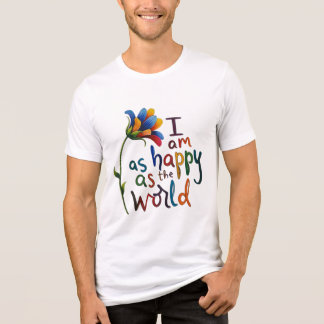 I Am As Happy As The World” Flower T-Shirt – Whims Tri-Blend Shirt