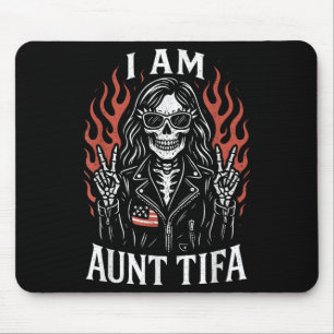 I Am Aunt Tifa Funny Skeleton Biker Aunt Tifa Desi Mouse Mat