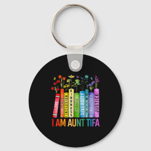 I Am Aunt Tifa Human Rights Floral Women Men Prote Key Ring