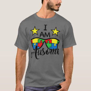 I am Ausome Motivation Cool Support Autism Awarene T-Shirt