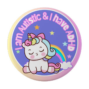 I am Autistic and I have ADHD 10 Cm Round Badge