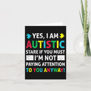 I Am Autistic Fun Autism Awareness Acceptance Puzz Card