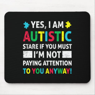 I Am Autistic Fun Autism Awareness Acceptance Puzz Mouse Mat
