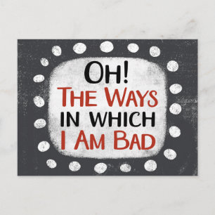 I Am Bad Postcard
