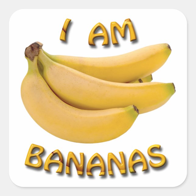 I Am Bananas Square Sticker (Front)