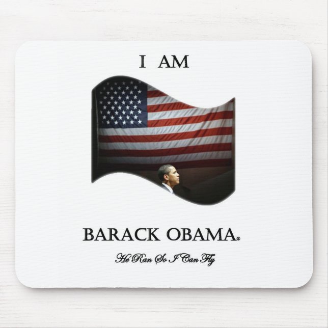 I Am Barack Obama (colour) Mouse Mat (Front)