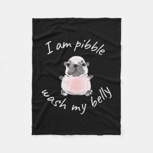 I Am Bble Wash My Belly Bble Meme Funny Dog Brainr Fleece Blanket