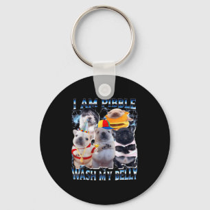 I Am Bble Wash My Belly Bble Meme Funny Dog Brainr Key Ring