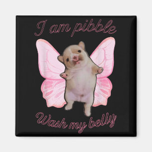 I Am Bble Wash My Belly Bble Meme Funny Dog Brainr Magnet