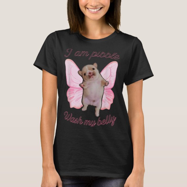 I Am Bble Wash My Belly Bble Meme Funny Dog Brainr T-Shirt (Front)