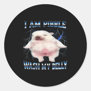 I Am Bble Wash My Belly Funny Dog Clean My Belly M Classic Round Sticker