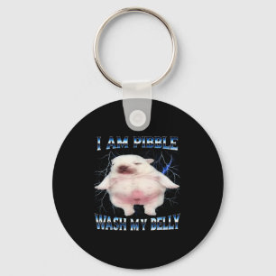 I Am Bble Wash My Belly Funny Dog Clean My Belly M Key Ring