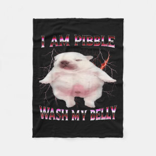 I Am Bble Wash My Belly Funny Dog Meme Fleece Blanket