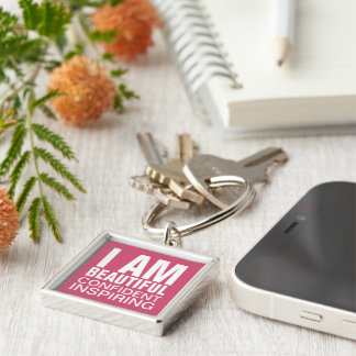 I am Beautiful Confident Inspiring Key Ring