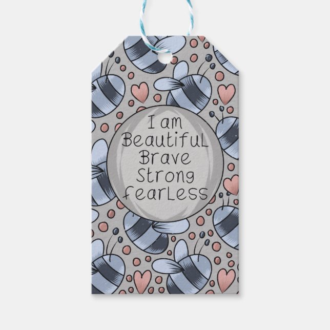 I am beautiful  gift tags (Front)