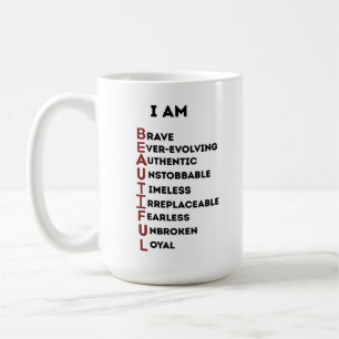 I AM BEAUTIFUL WHITE CLASSIC 15 OZ COFFEE MUG
