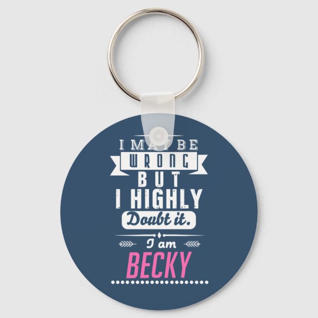 I am Becky I may be wrong but I highly doubt it Key Ring (Front)
